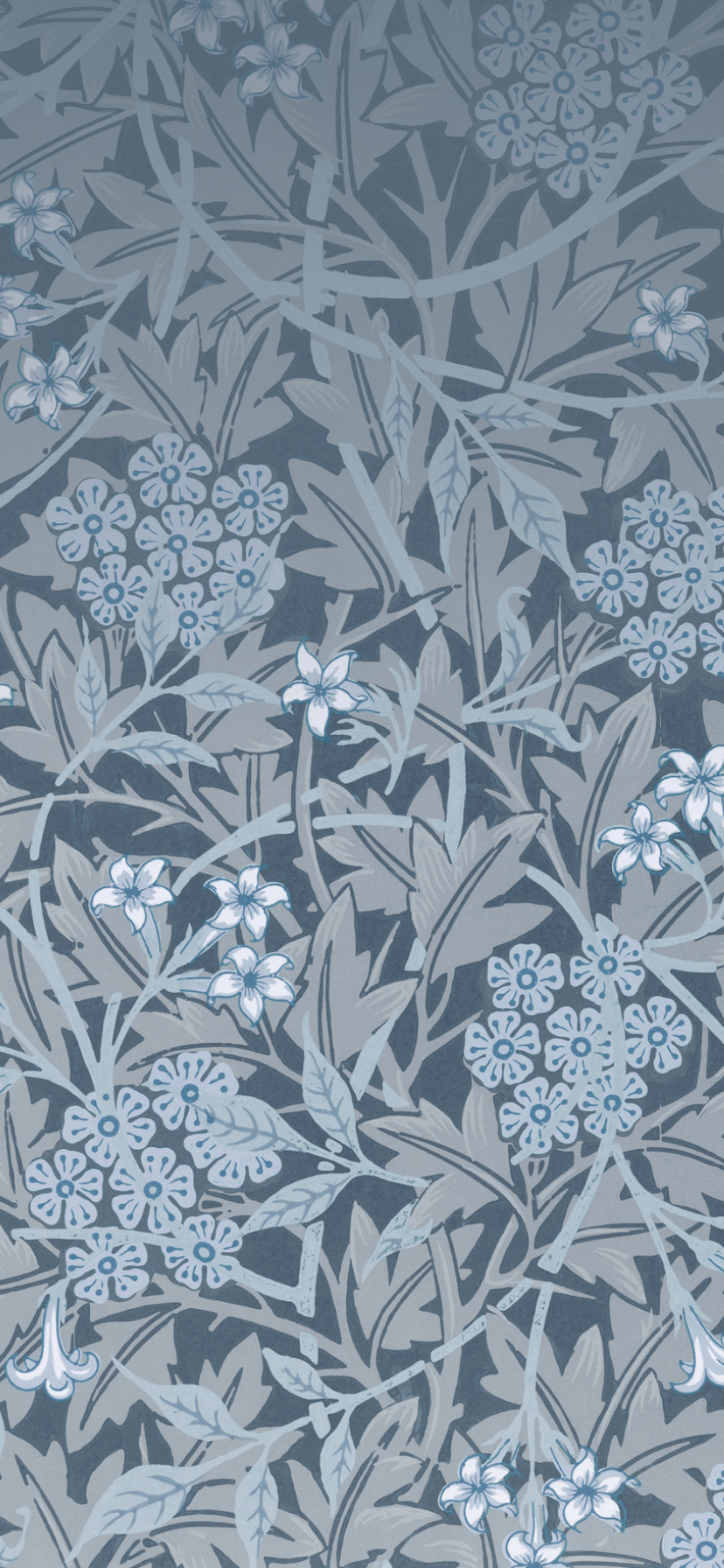 Jasmine Blue by William Morris Vintage Floral Wallpaper | Wallaland